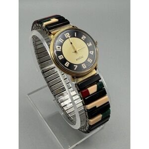 Vtg Rare Ecclissi France Quartz 30mm Watch Unisex  Stretch Band